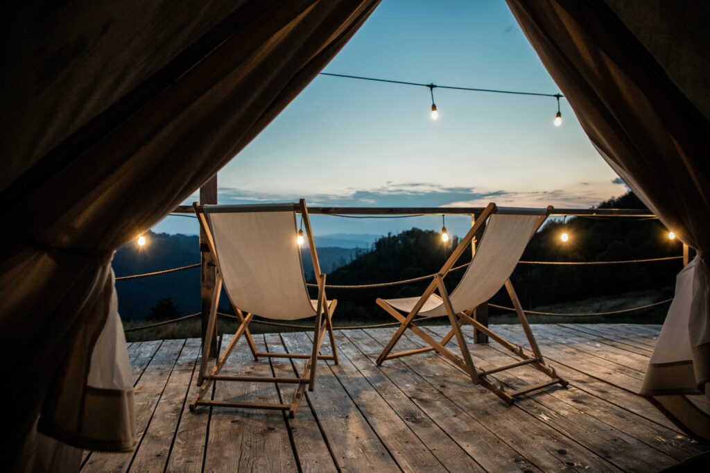 glamping or glamour camping with a dog