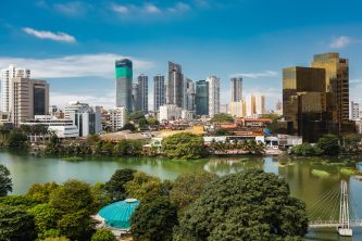 Aerial view of Colombo city